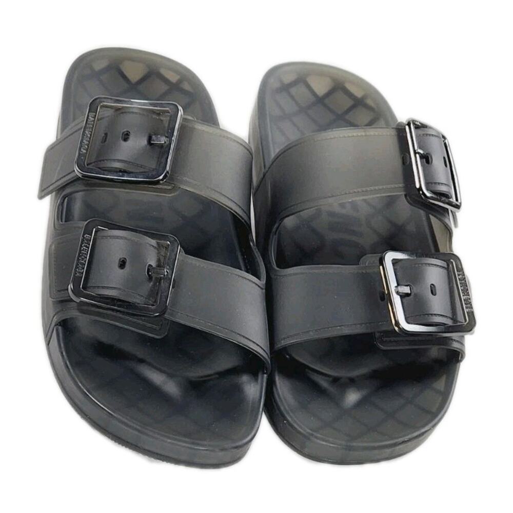 Balenciaga Mallorca Sandal Transparent Plastic Womens US9 Black W2DZ1-1000